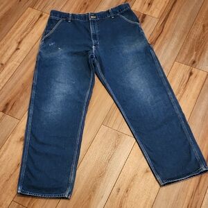 Carhartt Men's Utility Bootcut Jeans Cargo Pockets Size 38x30